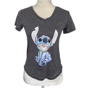 Disney Lilo & Stitch Simply Stitch Gray Graphic T-Shirt  Women’s Size XS